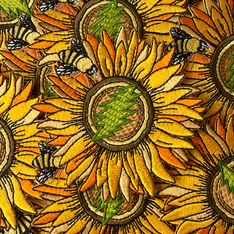 Embroidered “Sunflower Bolt Bee” Patch - 3” inches!