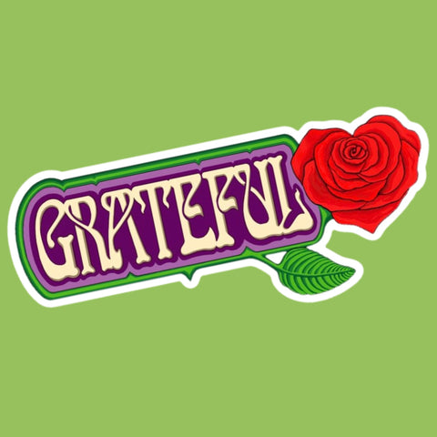 “Grateful” Die Cut Vinyl Stickers - 2.2” x 5” inches!