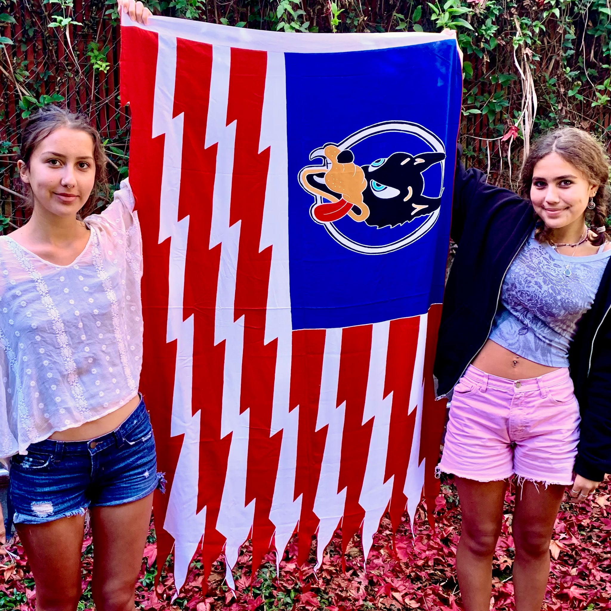NEW!!! GD Inspired Batik Wolf American Flag! - 3 x 5 1/2 Feet!