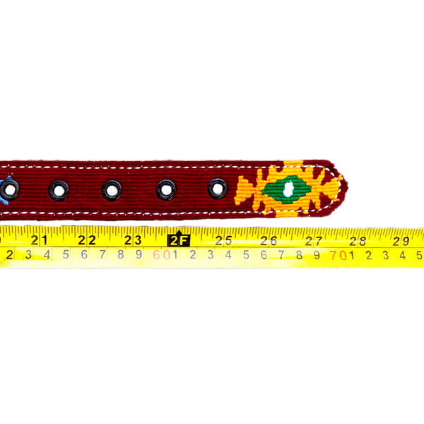 Colorful Hand-Woven Cotton & Leather Dog Collars From Guatemala - XLarge