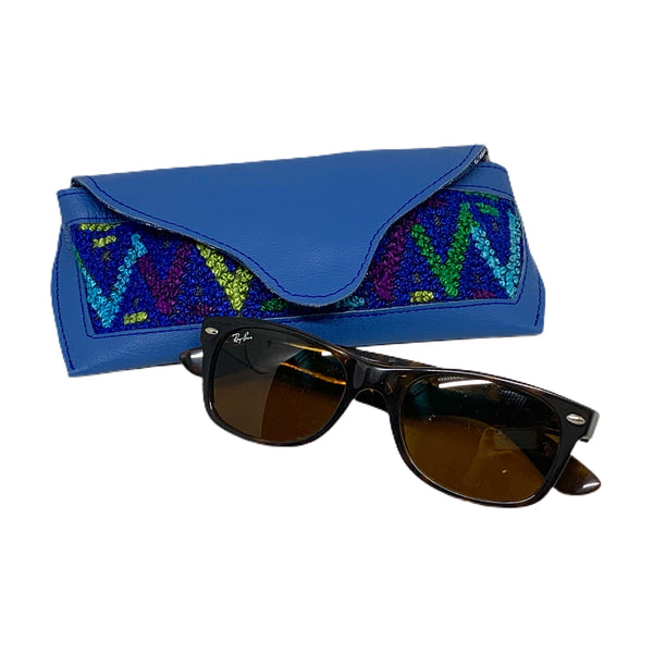 Colorful Eyeglass Cases Made with Guatemalan Huipil Fabric & Leather