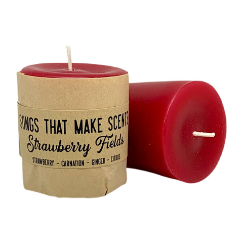 Strawberry Fields Scented Votive Candles by Songs That Make Scents
