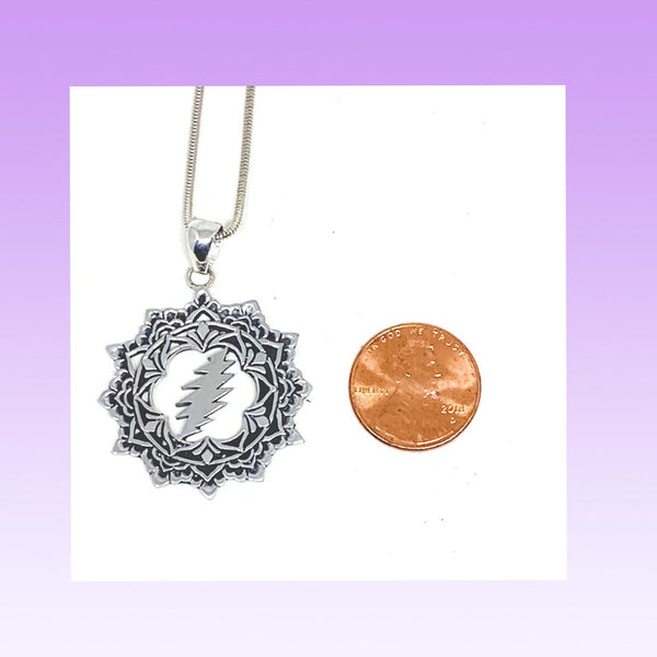 The Lotus & Bolt Pendant on Sterling Silver Chain