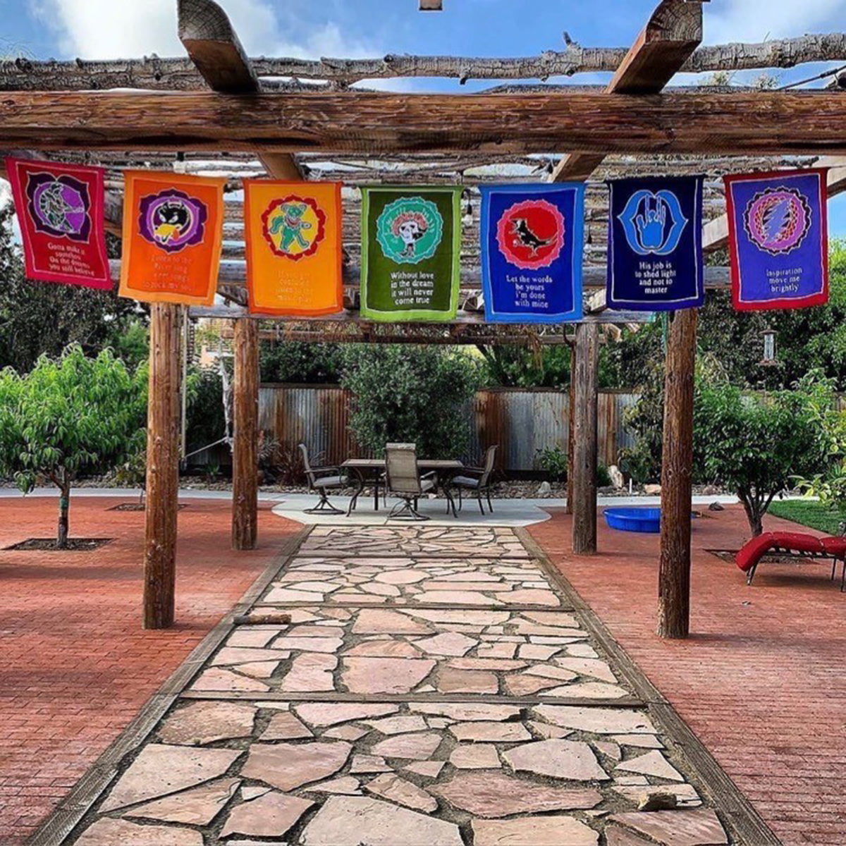 New X-Large Prayer Flags!!! Grateful Lyrics Chakra Flags!