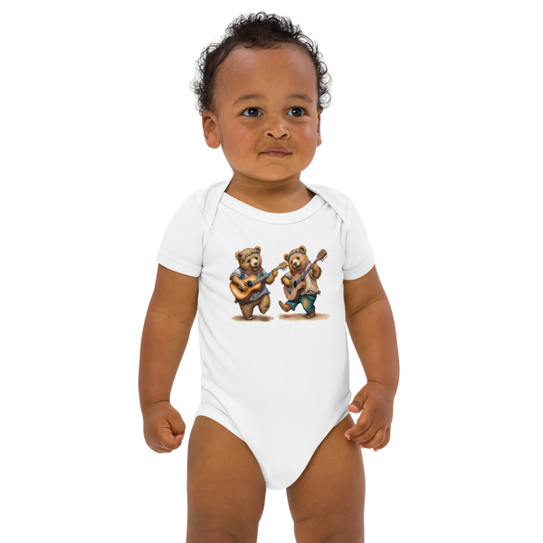 Musical Bears Organic Cotton Baby Onesie