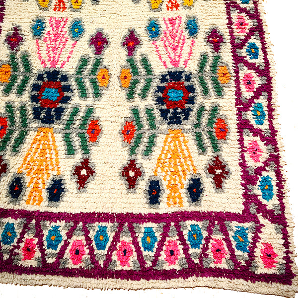 Purple Handwoven High Pile Wool Rug from Guatemala - 5 x 7 Feet