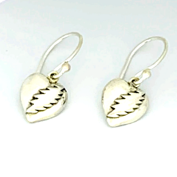 NFA Heart & Bolt Sterling Silver Dangle Style Earrings