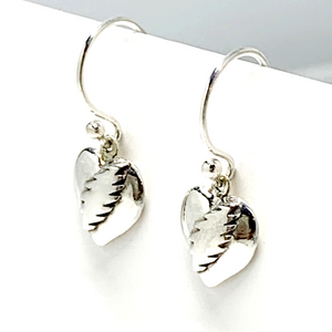 NFA Heart & Bolt Sterling Silver Dangle Style Earrings