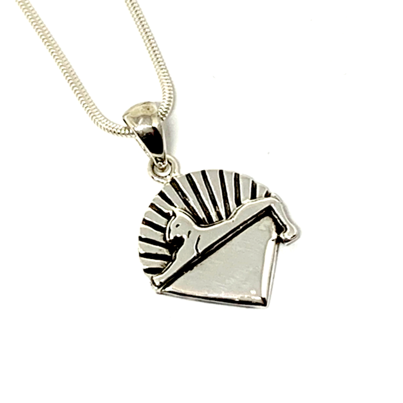 Cats Pendant Cast In Sterling Silver on Sterling Silver Chain
