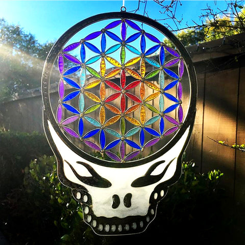 Flower Of Life Stealie Resin Sun Catcher