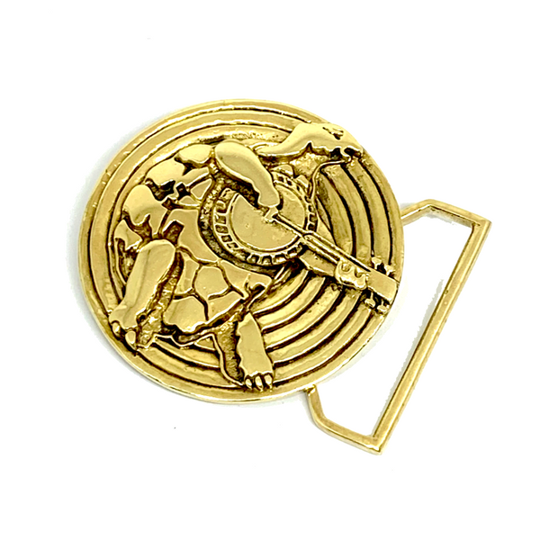 Terrapin Belt Buckle Cast in Yellow Brass