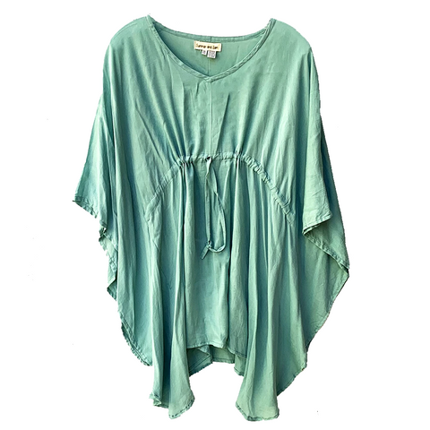 Mint Drawstring Tunic Dress / Bathing Suit Cover Up