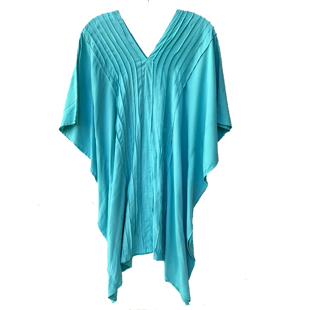 Turquoise Ribbed Tunic / Bathing Suit Cover Up